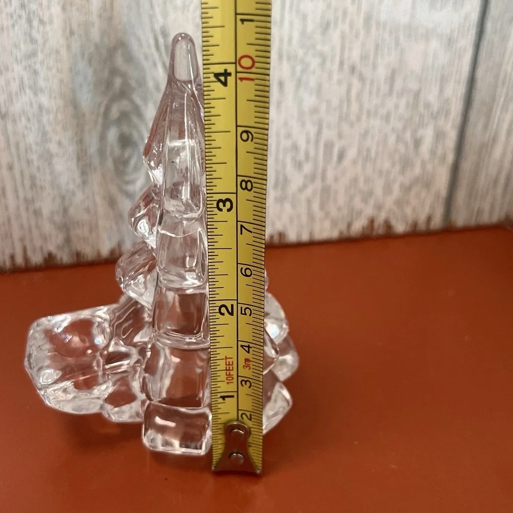 Biedermann Glass‎ Christmas Tree Small Candle Holder 4 inches Vintage